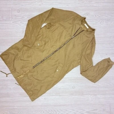 Sophie rue verde/tostado manga larga cremallera frontal utilitaria chaqueta talla abrigo grande Foto 1 de 4