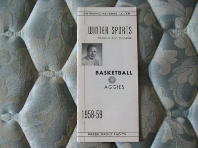 1958-59 TEXAS A&M AGGIES BASKETBALL MEDIA GUIDE SWIMMING Yearbook 1959 Program - Image 1 of 4