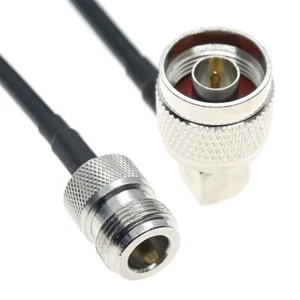 RG58 N Male Right Angle to N Female Connector Crimp Lot RF Coaxial Jumper  Cable - Picture 1 of 1