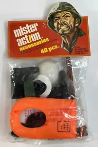 Vintage Mister Action 70er Jahre GI Joe Knock Off 40 Teile Zubehör LJN NEU - Bild 1 von 8