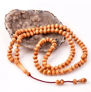 VERO ulivo, preghiera islamica 99 perline, Tasbih, Misbaha, Tasbeeh, Sibha 8x7mm - Foto 1 di 1