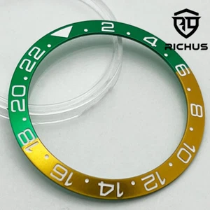 38mm green yellow Aluminum watch Bezel Insert for 40mm automatic watch case - Picture 1 of 7