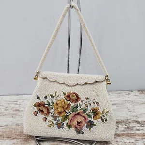 Vintage Beaded and Needlepoint Bag - Picture 1 of 5