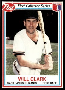 1990 Post Cereal 7 Will Clark   San Francisco Giants  Baseball Card