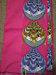 FABRICIdeal DUTCH WAX AFRICAN ANKARA 6YARDsx46 PINK FUCHSIA Purple AFRICAN print - Picture 1 of 11