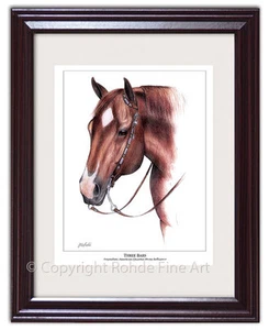 THREE BARS famous sire QUARTER HORSE influence FRAMED ART PRINT western painting - Picture 1 of 1