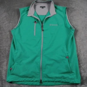 Peter Millar Vest Womens Medium Green Windbreaker Golf Preppy Logo - Picture 1 of 8