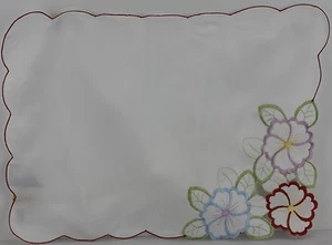 Mantel individual Croft & Barrow blanco colección floral primavera recortado 2-13X18" nuevo - Imagen 1 de 2