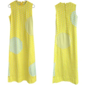 Vintage Rudi Gernreich Harmon Knitwear Maxi Dress Size 10 Geometric 60s Designer - Picture 1 of 16