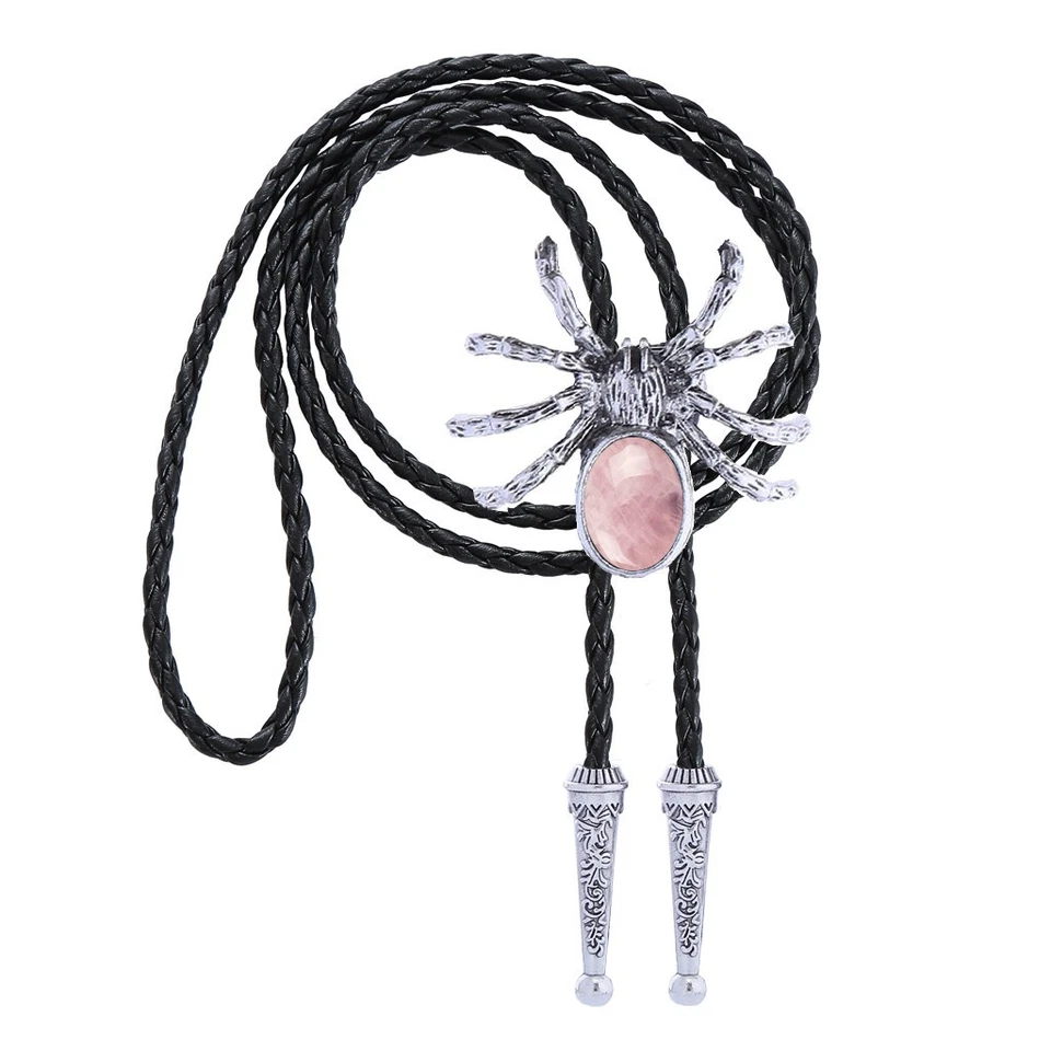 Collar de Boda Corbata Bolo Vintage Cristal Rosa Natural Para Hombre Regalo Vaquero Occidental Foto 1 de 1