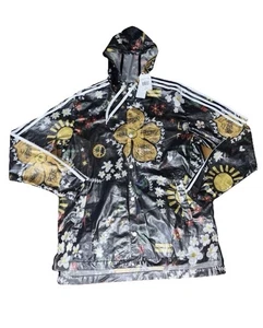NEW Adidas Originals X Pharrell Williams Doodle Rain Coat Fish Tail parka Sz L - Picture 1 of 5