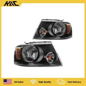 Par de faros halógenos carcasa negra para Ford F-150 2004 2006-2008 - Imagen 1 de 10