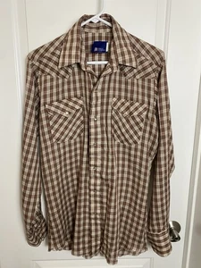 Vintage Style Panhandle Slim Pearl Snap Western Plaid Shirt Men’s Medium - Bild 1 von 9
