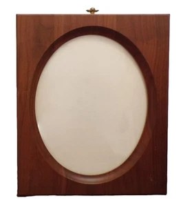 Brown Wooden Oval Picture Frame, Outside 10" x 12", Appropriate for an 8" x 10" - Picture 1 of 4