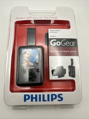 Phillips GoGear Move Pack PAC017 Belt Clip Armband Pouch Black NEW - Image 1 of 4