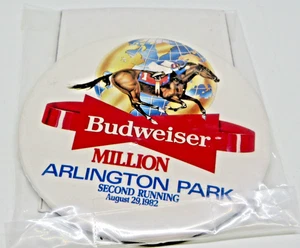 Chicago Arlington Park Race Track Million 2nd Running Budweiser Pin AUG 29, 1982 - Picture 1 of 4