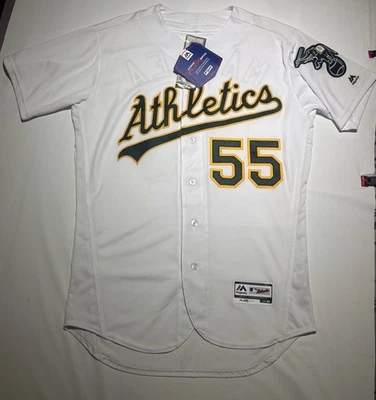 正品奥克兰田径 OnField Flex 底座球衣 #55 Sean Manaea 亲笔签名 — 第 1/4 张图片