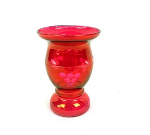 BÖHMISCHE TSCHECHISCHE PREISELBEERE TRAUBE REBE GEÄTZT 2 3/8" ZAHNSTOCHERHALTER/KNOSPENVASE - Bild 1 von 8