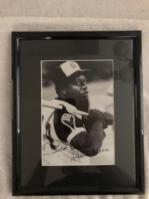 Vintage! Hank Aaron autographed 8 x 10 Photo - Professionally Framed with COA - Image 1 of 4