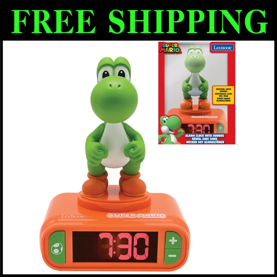 Super Mario Yoshi Alarm Clock - Easy Alarm Control - Image 1 of 4