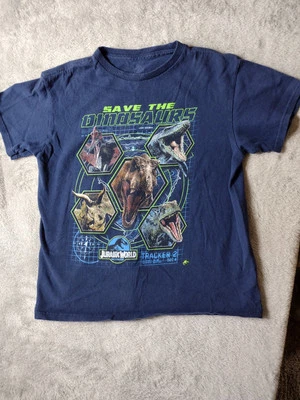 Jurassic Park Navy Blue Boys Short Sleeve Tee Crew Neck Size M (8) Pre-owned - Image 1 of 4