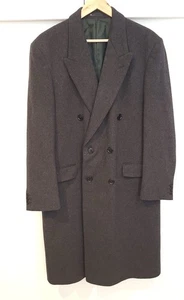 Vintage Mens Coat - 40” Wool Cashmere Jacket - Grey Long - Smart Coat - Picture 1 of 6