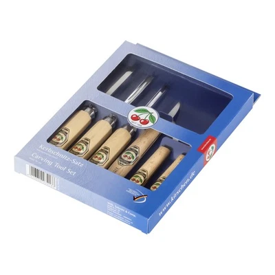 Kirschen Schnitzwerkzeug-Satz im Verkaufskarton 6 - tlg. - Bild 1 von 2