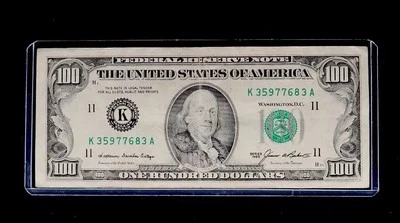 1985 $100 Dollar Banknote Federal Reserve Dallas Serial # K35977683A Small Head - Image 1 of 4