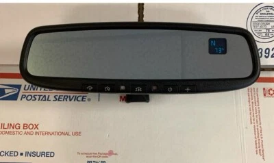 Gentex-453 Homelink Rear View Mirror Compass Temp Auto Dim Green Display - Image 1 of 4