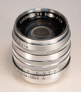 Excellent! Canon 50mm f/1.8 Chrome LTM Screw Mount Lens for Leica + Others - Picture 1 of 6