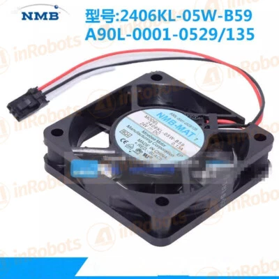 NMB Fanuc Fan A90L-0001-0529/135 2406KL-05W-B59 6015 24V 0.13A 6CM CNC FAN 1PC - Image 1 of 2