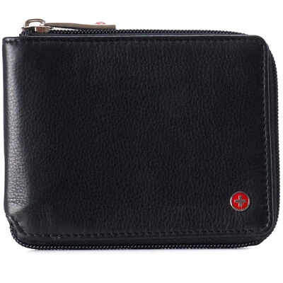Alpine Swiss Logan Zipper Bifold Wallet | All-Around Zip Closure | 13 Card - Image 1 of 4
