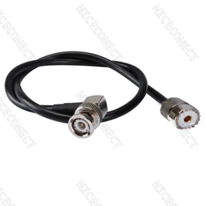 50 cm UHF SO239 hembra a BNC macho RG58 extensión cable cola de cerdo conjunto - Imagen 1 de 3