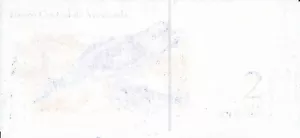 echte Bolivares Banknote-das Druckbild fehlt teilweise, wie abgebildet - Bild 1 von 4