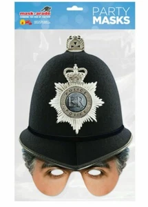 Policeman With Hat Party Mask Card A4 Fancy Dress London Police Britain - Picture 1 of 3
