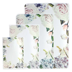 100/500 sacchetti da imballaggio bellezza antiodore stampa bordo floreale bianco opaco - Foto 1 di 6
