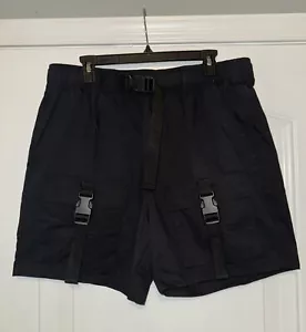 Mens Shorts Black. Streetwear Front Pockets. XL Buckle Waist. Above Knee Fit NWT - Picture 1 of 7