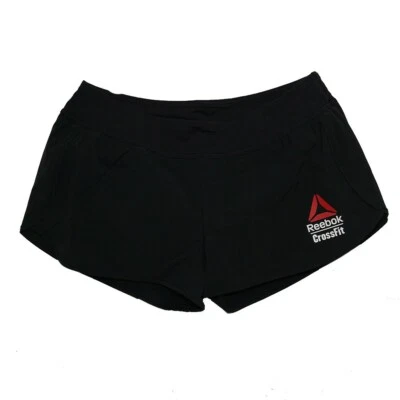 Pantalones Cortos Reebok CrossFit Para Mujer Negros Rendimiento Tejido Cintura Sólidos Foto 1 de 2