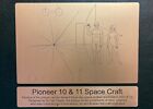 Pioneer Plaque 10/11 Sonda kosmiczna NASA - z małą grawerowaną tabliczką wyjaśniającą