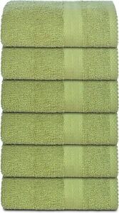 GLAMBURG Ultra Soft 6-Piece Hand Towel Set 16x28-100% Ringspun Cotton - Durable 