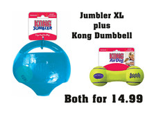 Kong Jumbler L/XL + Kong Dumbbell - NQP