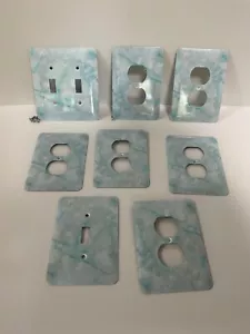 Blaugrün Türkis Blau Quarts Stil Steckdose Abdeckung Elektro Set 7 - Bild 1 von 1