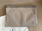 WANT Les Essentiels A4 Double-Zip Taupe Beige Leather Suede Document Holder