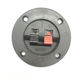 2 Way Speaker Wire Round Terminal Wall Panel Plate Input Push Type 74mm - Picture 1 of 5