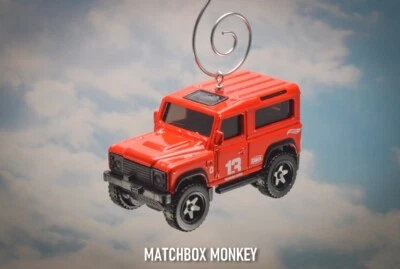 Red Land Range Rover Defender 90 Wagon Christmas Ornament Fast Furious Adorno - Image 1 of 4