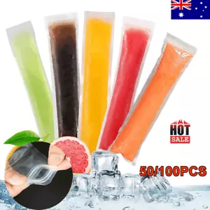 50/100X Popsicle Bags Candy Bag Disposable Jelly Maker Ice Pop Pouch Tubes Mold - Picture 1 of 15