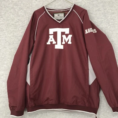 Texas A&M University Pullover Windbreaker Jacket V Neck XL Colosseum Athletics - Image 1 of 4