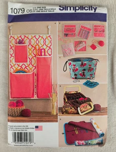 Simplicity Pattern 1079 Storage Accessories Organizers Wall Pocket Uncut - Picture 1 of 3