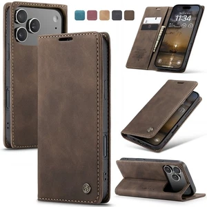 For iPhone 17 16 15 14 13 12 11 Pro Max Flip Leather Card Slot Wallet Case Cover - Picture 1 of 18
