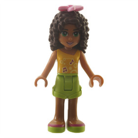 LEGO Friends Andrea Mini Doll Lime Shorts Orange Top Music Notes frnd094